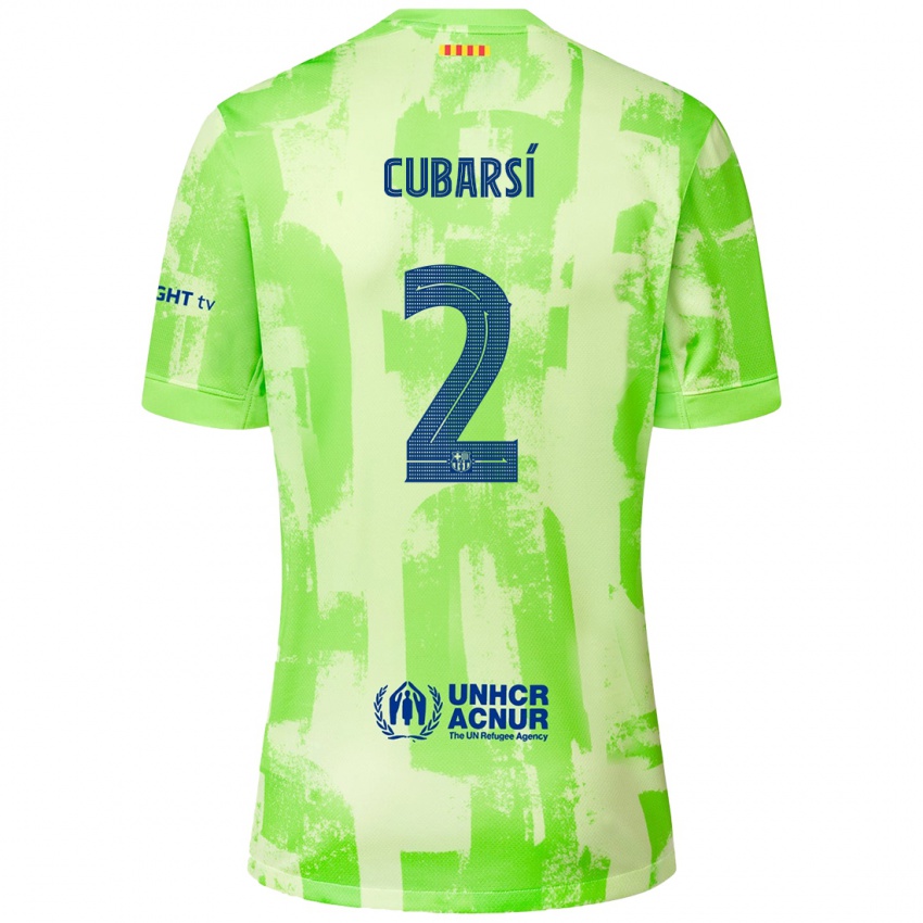 Kinderen Pau Cubarsí #2 Limoen Thuisshirt Derde Tenue 2024/25 T-Shirt