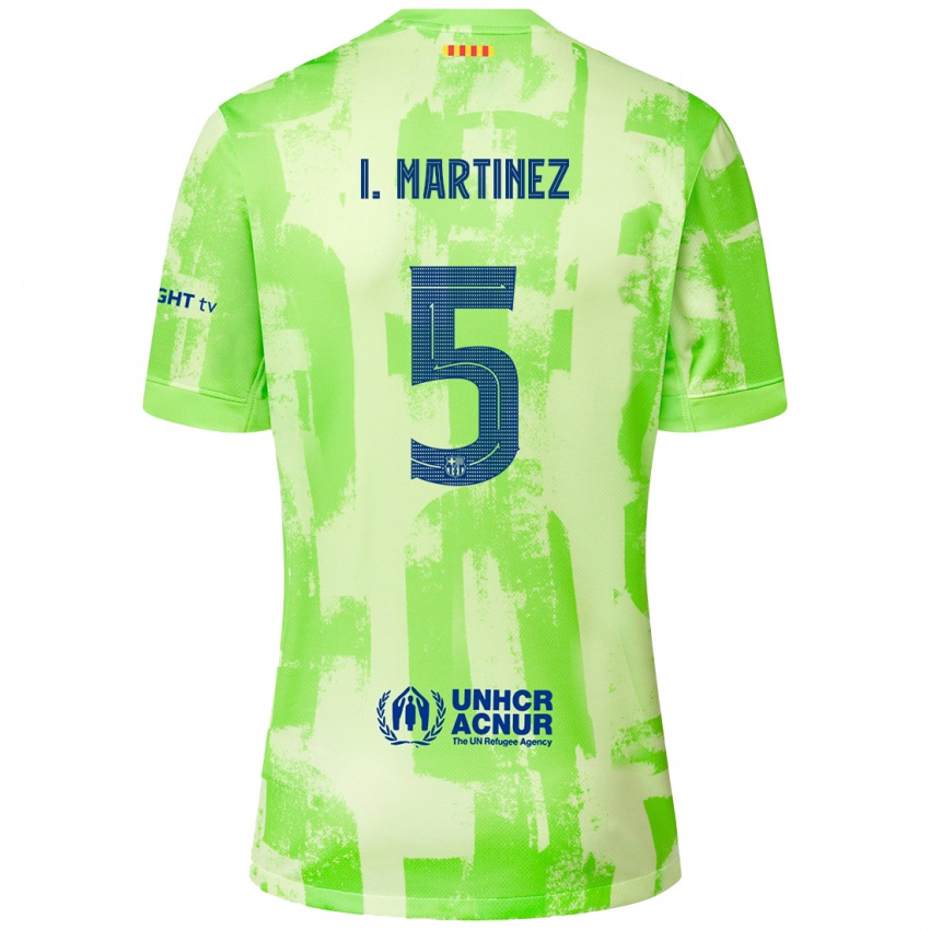 Kinderen Iñigo Martínez #5 Limoen Thuisshirt Derde Tenue 2024/25 T-Shirt