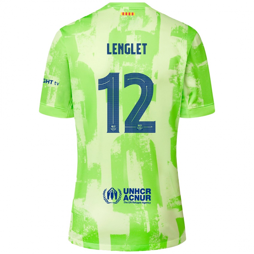 Kinderen Clément Lenglet #12 Limoen Thuisshirt Derde Tenue 2024/25 T-Shirt