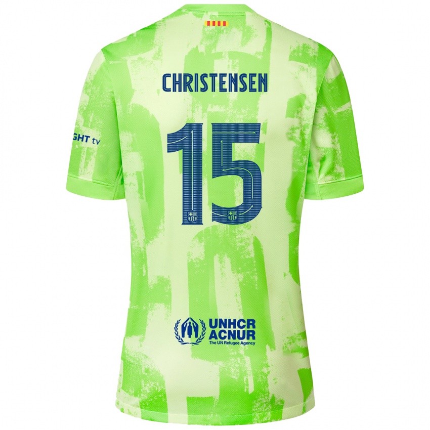 Kinderen Andreas Christensen #15 Limoen Thuisshirt Derde Tenue 2024/25 T-Shirt