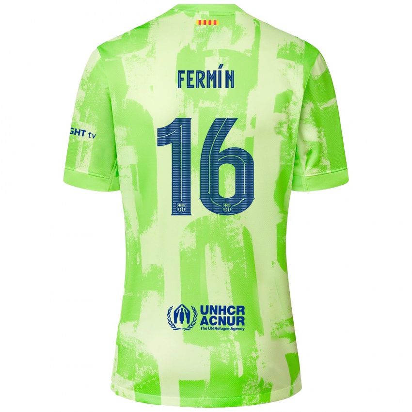 Kinderen Fermin Lopez #16 Limoen Thuisshirt Derde Tenue 2024/25 T-Shirt