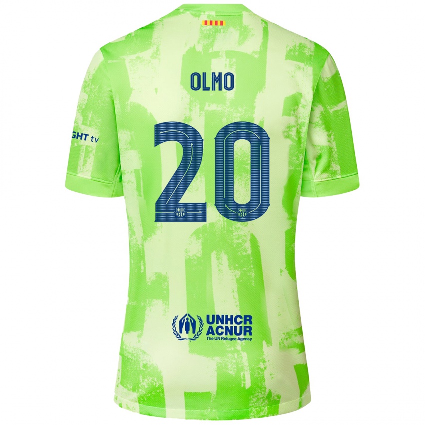 Kinderen Dani Olmo #20 Limoen Thuisshirt Derde Tenue 2024/25 T-Shirt