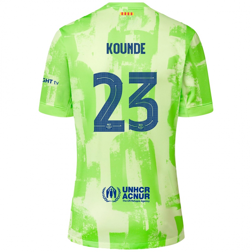 Kinderen Jules Kounde #23 Limoen Thuisshirt Derde Tenue 2024/25 T-Shirt