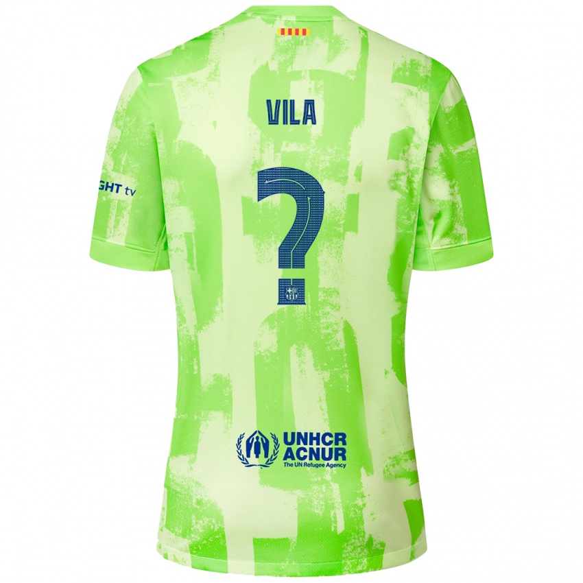 Kinderen Manu Vila #0 Limoen Thuisshirt Derde Tenue 2024/25 T-Shirt