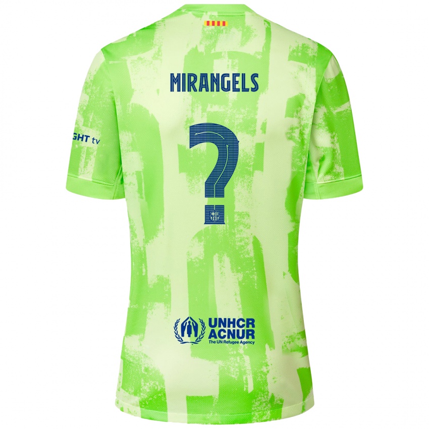 Kinderen Xavi Miràngels #0 Limoen Thuisshirt Derde Tenue 2024/25 T-Shirt