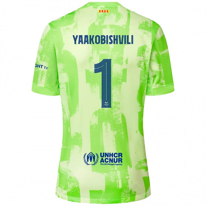 Kinderen Áron Yaakobishvili #1 Limoen Thuisshirt Derde Tenue 2024/25 T-Shirt