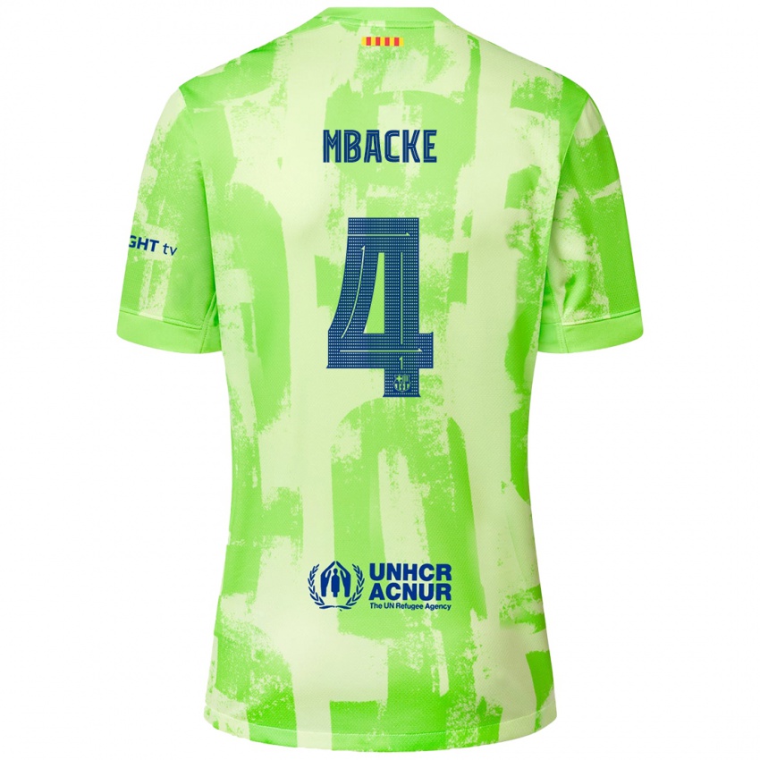 Kinderen Mamadou Mbacke #4 Limoen Thuisshirt Derde Tenue 2024/25 T-Shirt