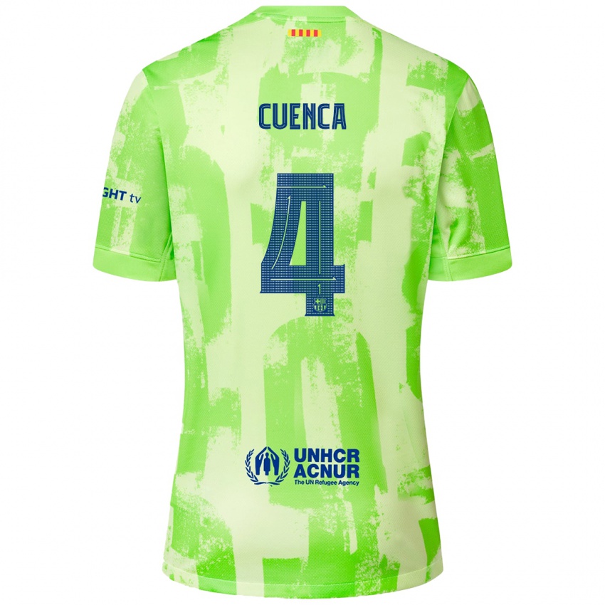 Kinderen Andrés Cuenca #4 Limoen Thuisshirt Derde Tenue 2024/25 T-Shirt