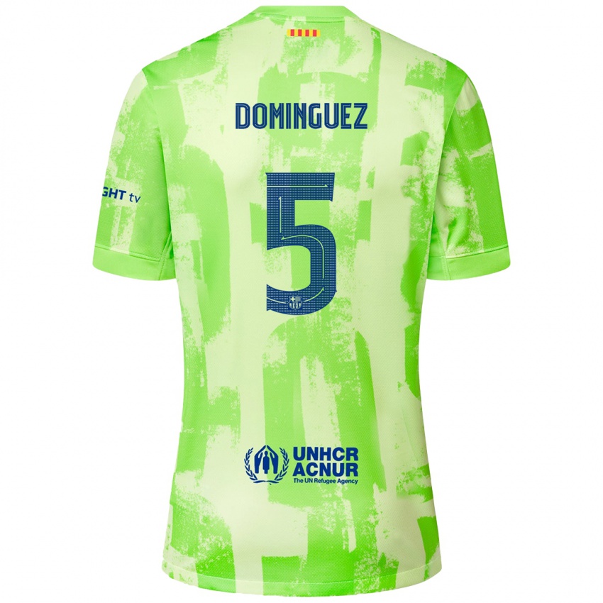 Kinderen Sergi Dominguez #5 Limoen Thuisshirt Derde Tenue 2024/25 T-Shirt