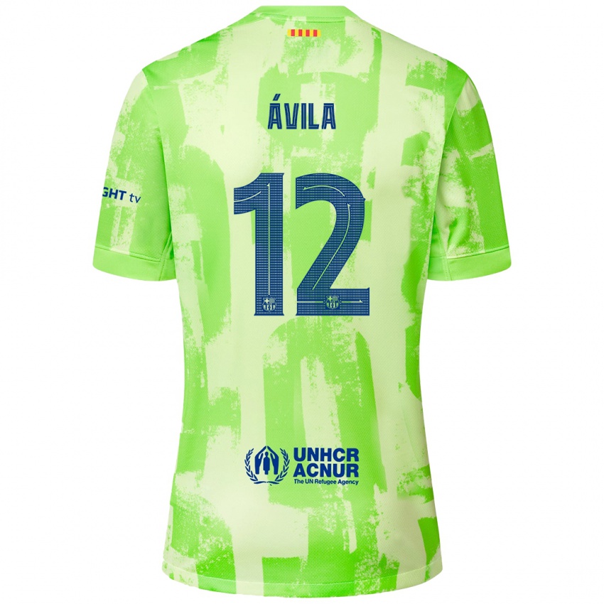 Kinderen Dani Ávila #12 Limoen Thuisshirt Derde Tenue 2024/25 T-Shirt