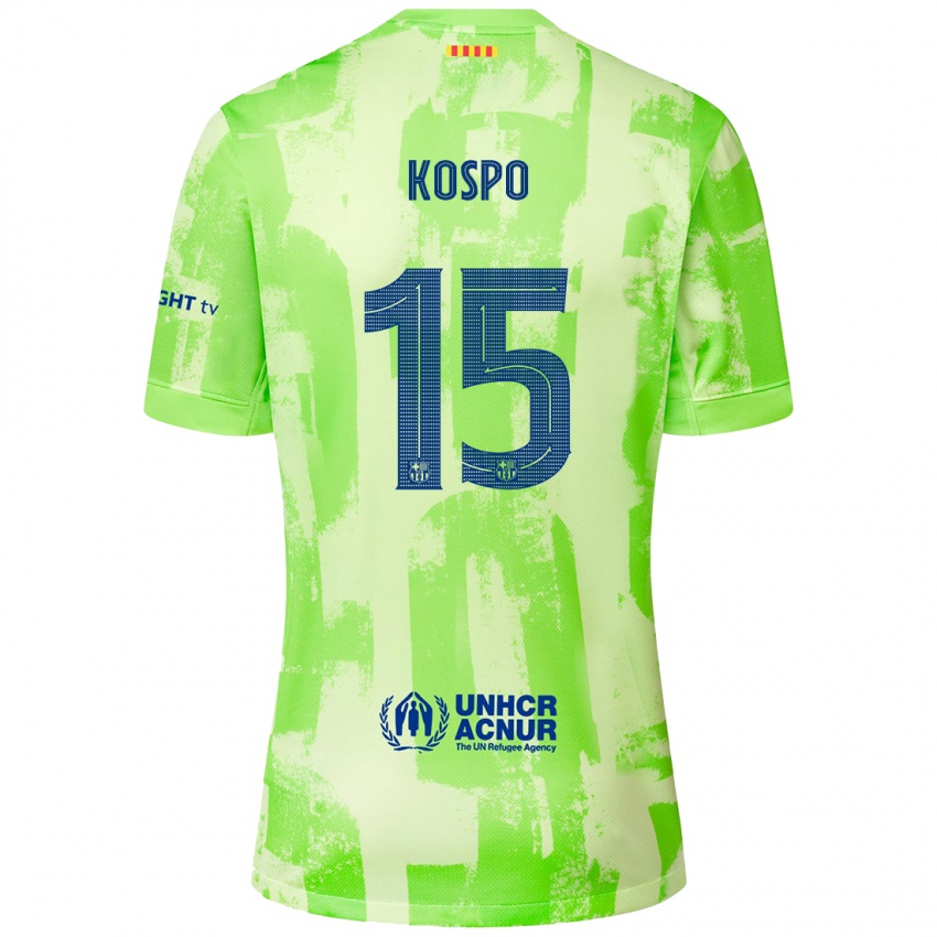 Kinderen Eman Kospo #15 Limoen Thuisshirt Derde Tenue 2024/25 T-Shirt