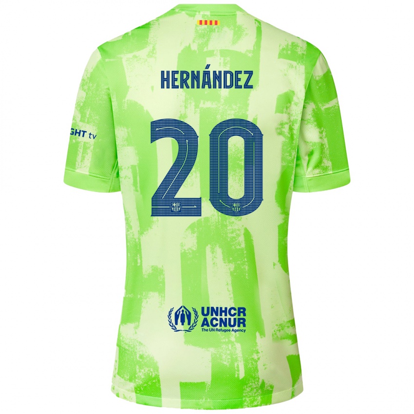 Kinderen Unai Hernández #20 Limoen Thuisshirt Derde Tenue 2024/25 T-Shirt