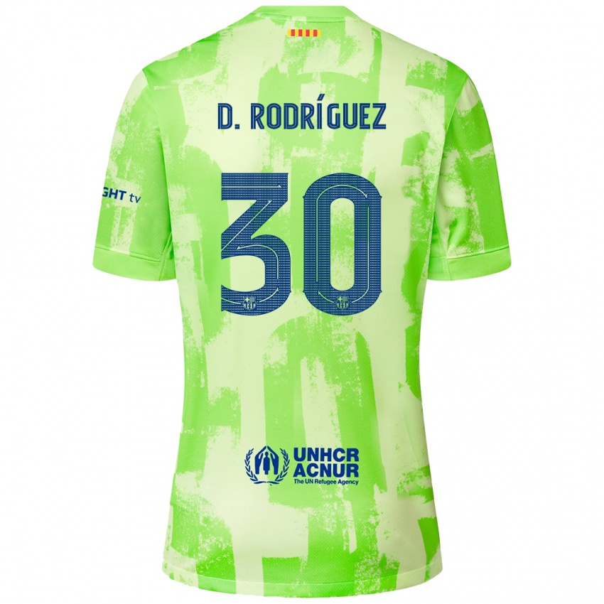 Kinderen Dani Rodríguez #30 Limoen Thuisshirt Derde Tenue 2024/25 T-Shirt