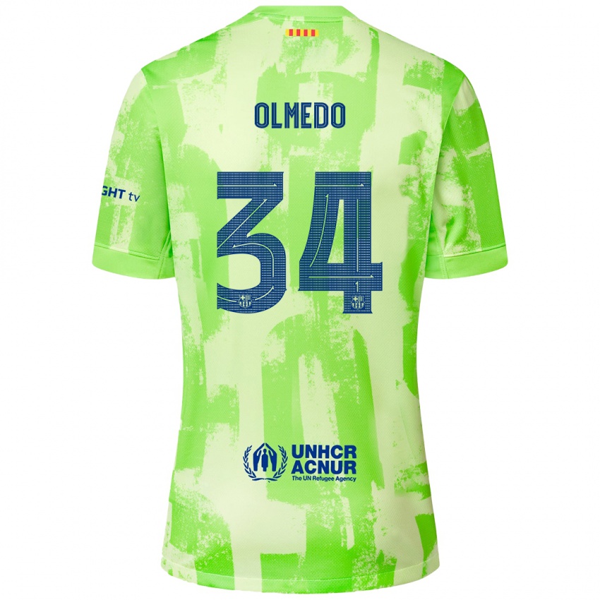 Kinderen Alexis Olmedo #34 Limoen Thuisshirt Derde Tenue 2024/25 T-Shirt