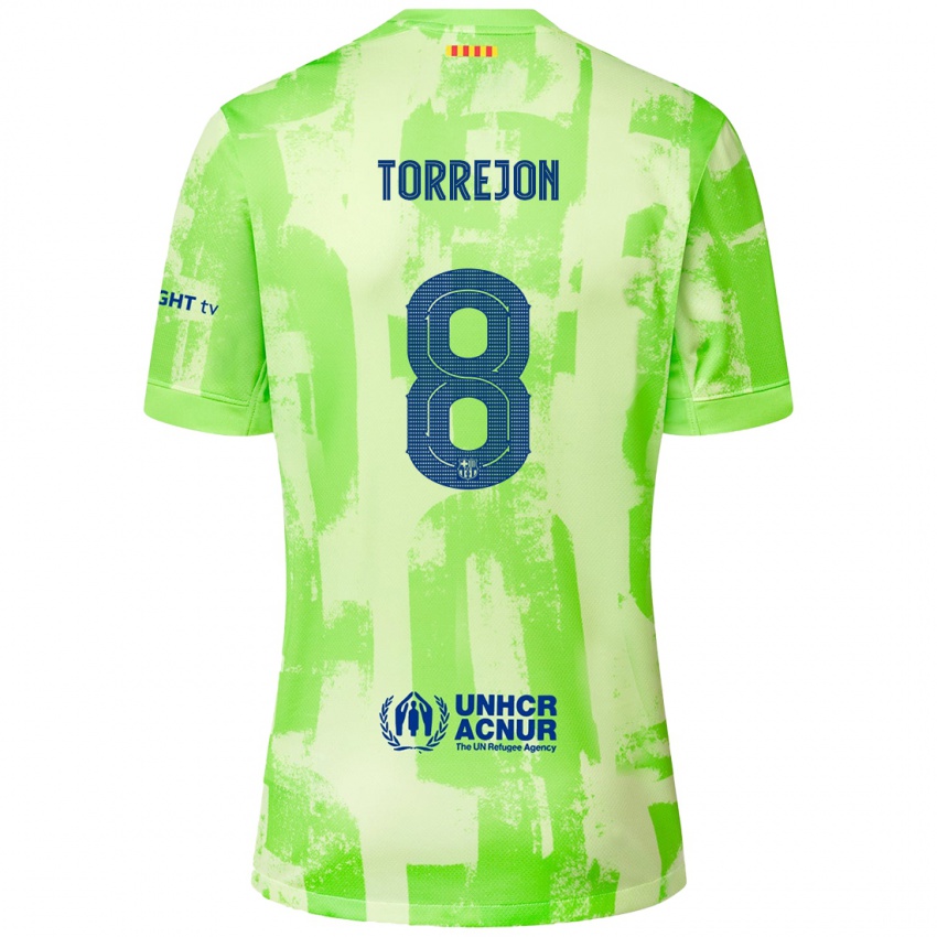 Kinderen Marta Torrejón #8 Limoen Thuisshirt Derde Tenue 2024/25 T-Shirt