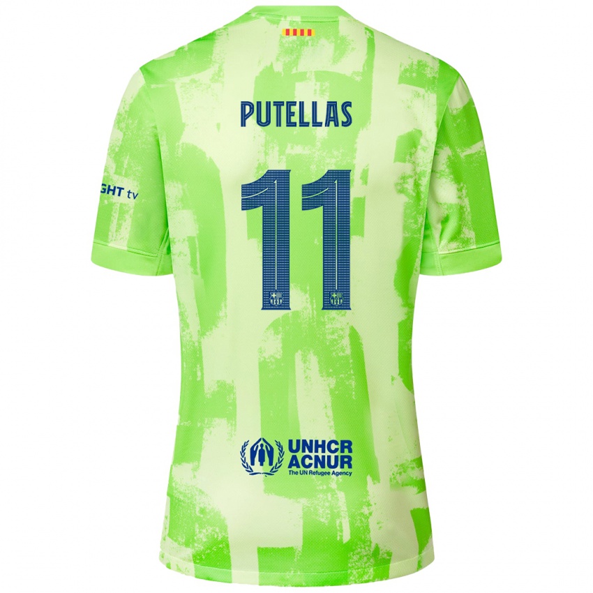 Kinderen Alexia Putellas #11 Limoen Thuisshirt Derde Tenue 2024/25 T-Shirt