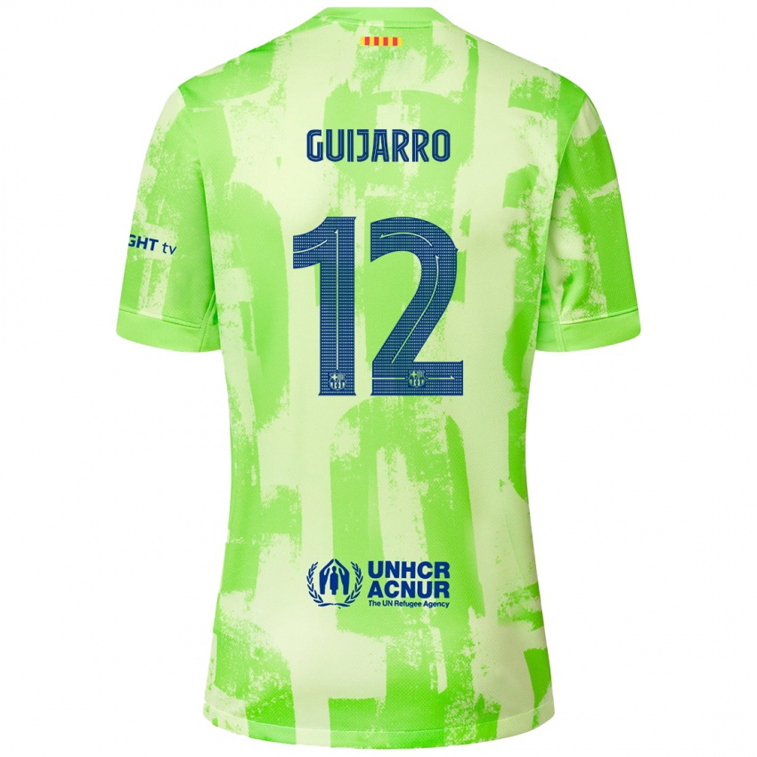 Kinderen Patricia Guijarro #12 Limoen Thuisshirt Derde Tenue 2024/25 T-Shirt