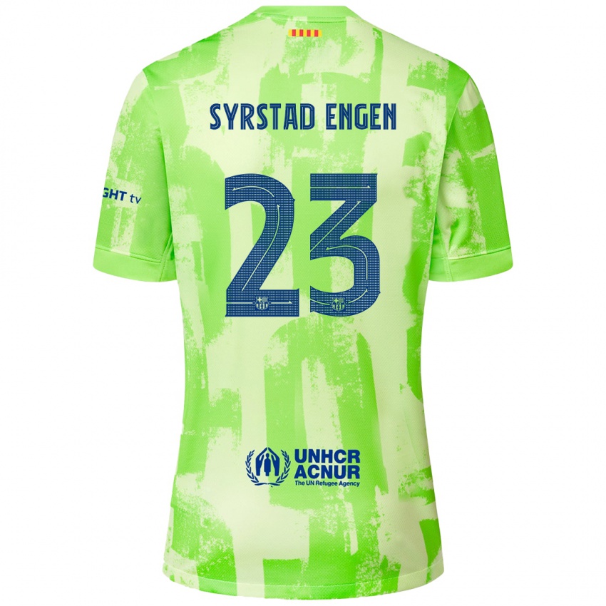 Kinderen Ingrid Syrstad Engen #23 Limoen Thuisshirt Derde Tenue 2024/25 T-Shirt