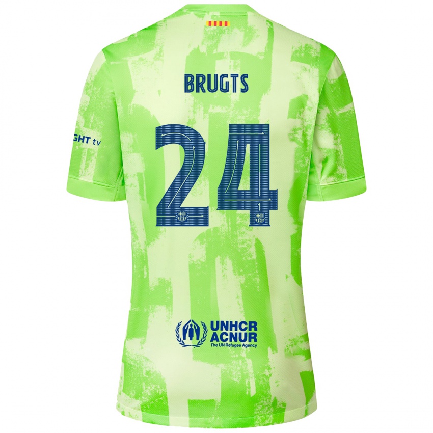 Kinderen Esmee Brugts #24 Limoen Thuisshirt Derde Tenue 2024/25 T-Shirt