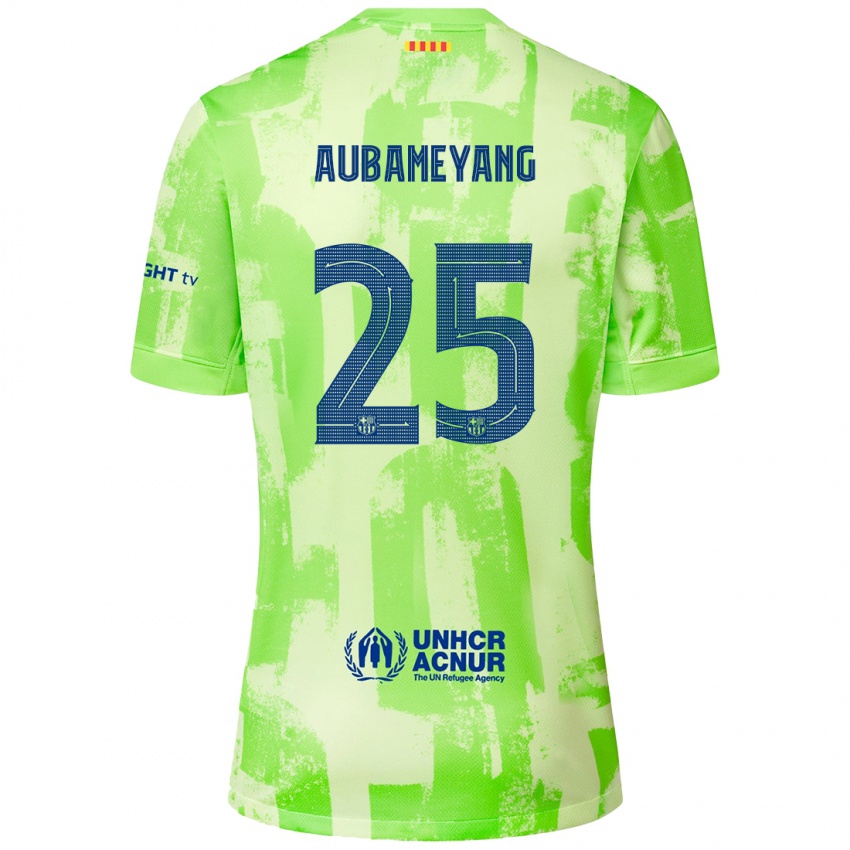 Kinderen Pierre Emerick Aubameyang #25 Limoen Thuisshirt Derde Tenue 2024/25 T-Shirt