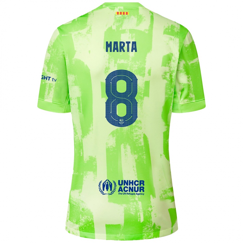 Kinderen Marta Torrejon #8 Limoen Thuisshirt Derde Tenue 2024/25 T-Shirt