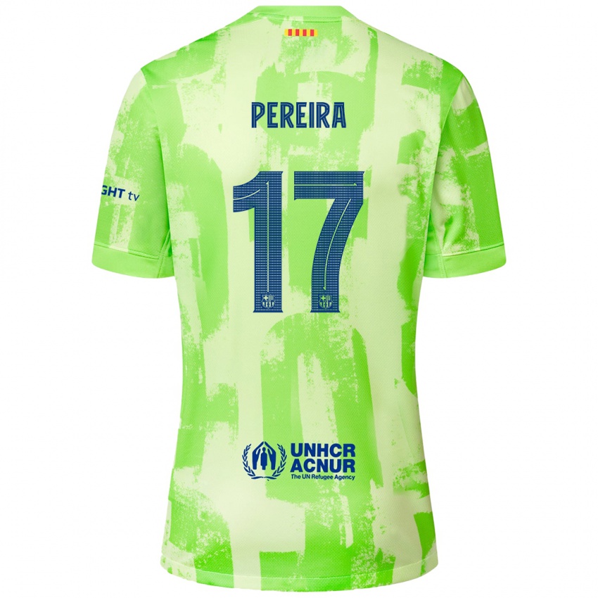 Kinderen Andrea Pereira #17 Limoen Thuisshirt Derde Tenue 2024/25 T-Shirt