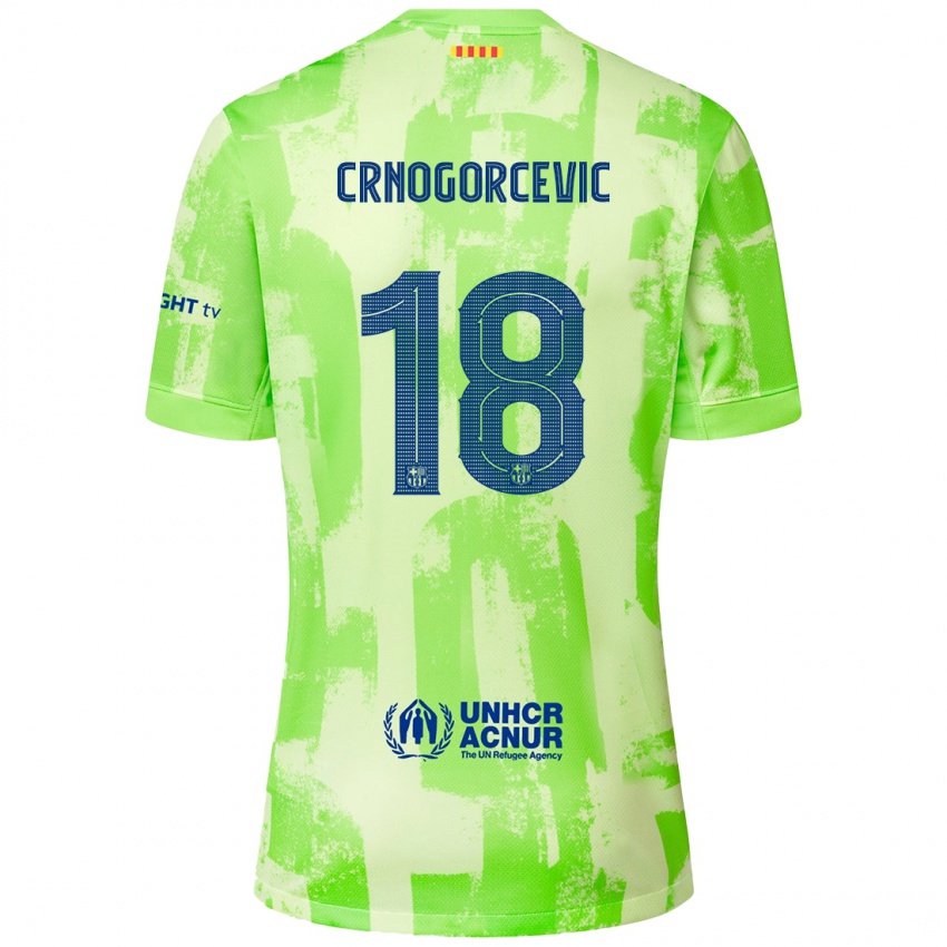 Kinderen Ana-Maria Crnogorcevic #18 Limoen Thuisshirt Derde Tenue 2024/25 T-Shirt