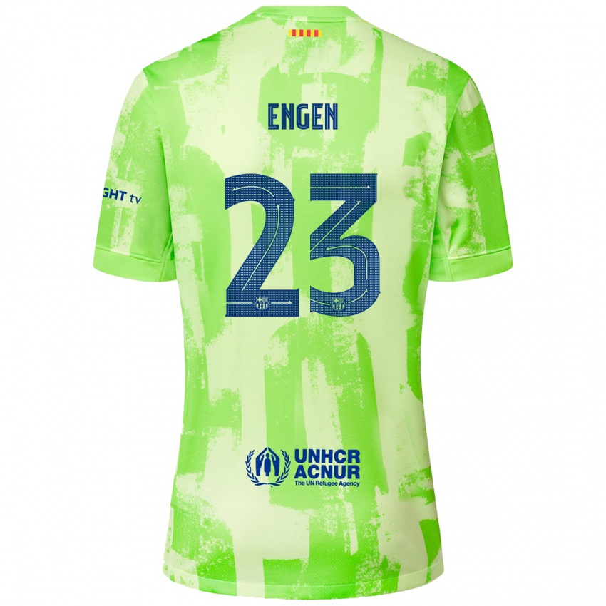 Kinderen Ingrid Engen #23 Limoen Thuisshirt Derde Tenue 2024/25 T-Shirt