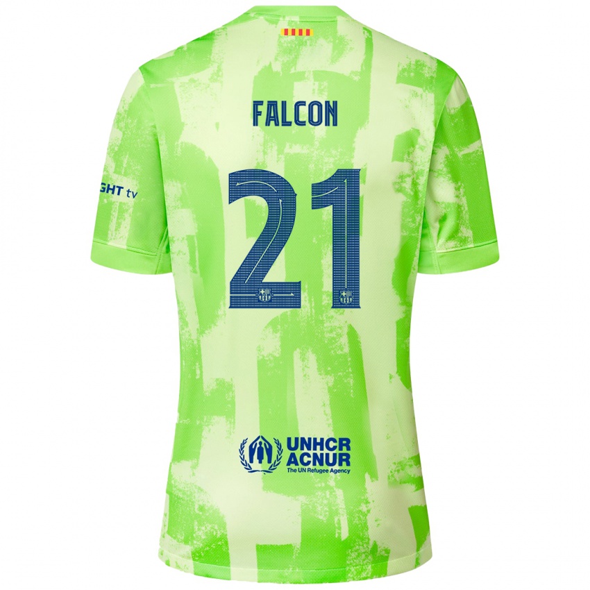 Kinderen Andrea Falcon #21 Limoen Thuisshirt Derde Tenue 2024/25 T-Shirt