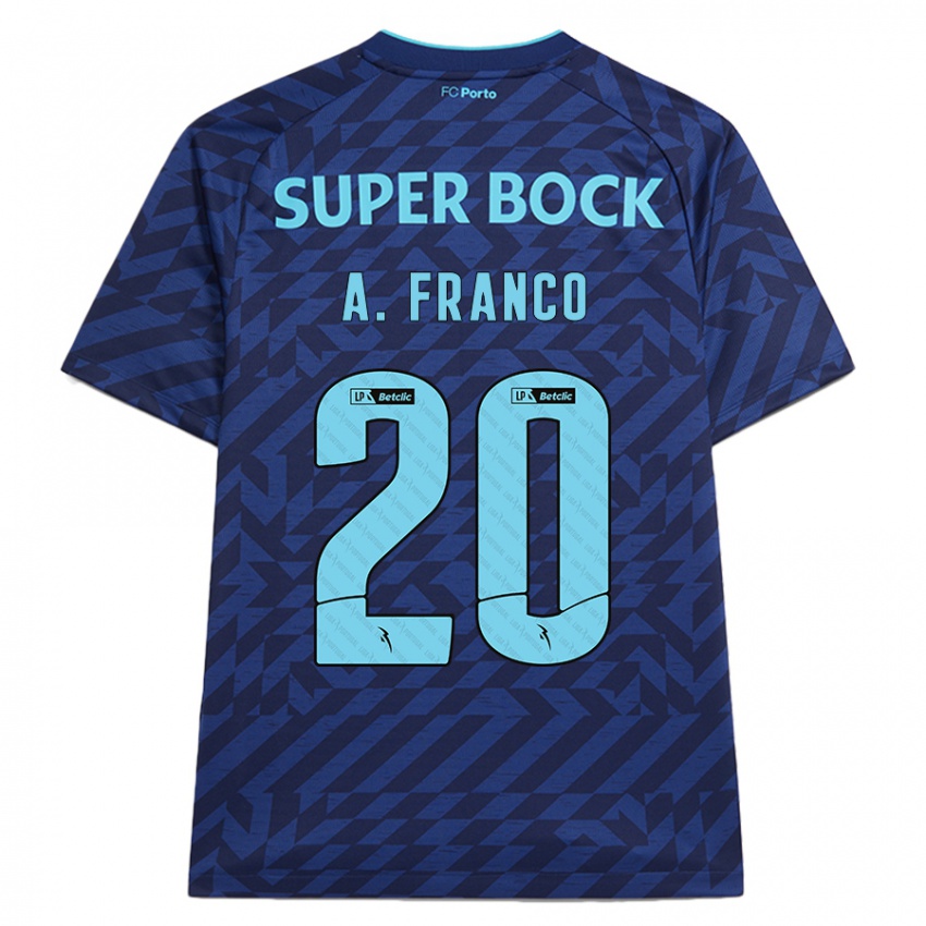 Kinderen André Franco #20 Marineblauw Thuisshirt Derde Tenue 2024/25 T-Shirt