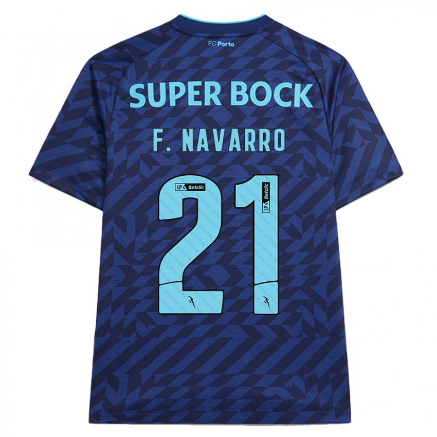 Kinderen Fran Navarro #21 Marineblauw Thuisshirt Derde Tenue 2024/25 T-Shirt