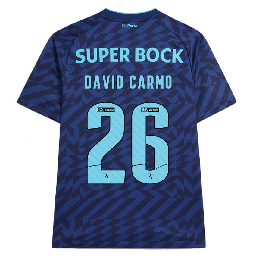 Kinderen David Carmo #26 Marineblauw Thuisshirt Derde Tenue 2024/25 T-Shirt