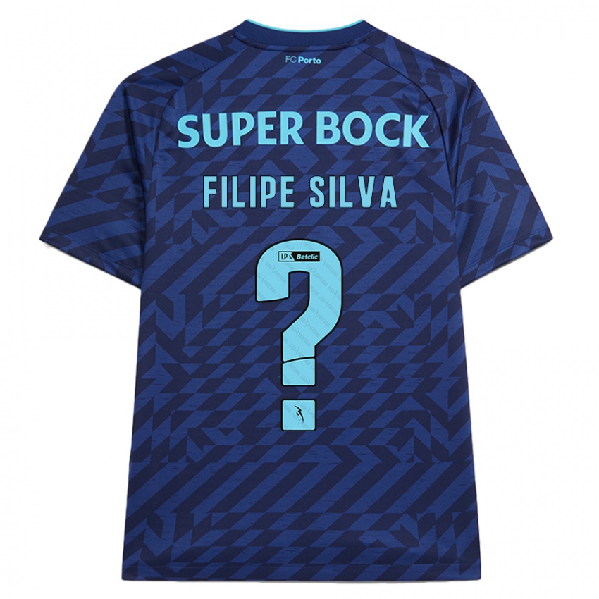 Kinderen Filipe Silva #0 Marineblauw Thuisshirt Derde Tenue 2024/25 T-Shirt