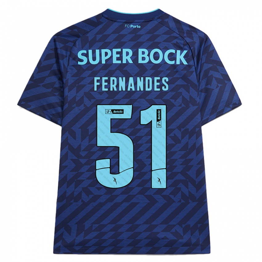 Kinderen Diogo Fernandes #51 Marineblauw Thuisshirt Derde Tenue 2024/25 T-Shirt