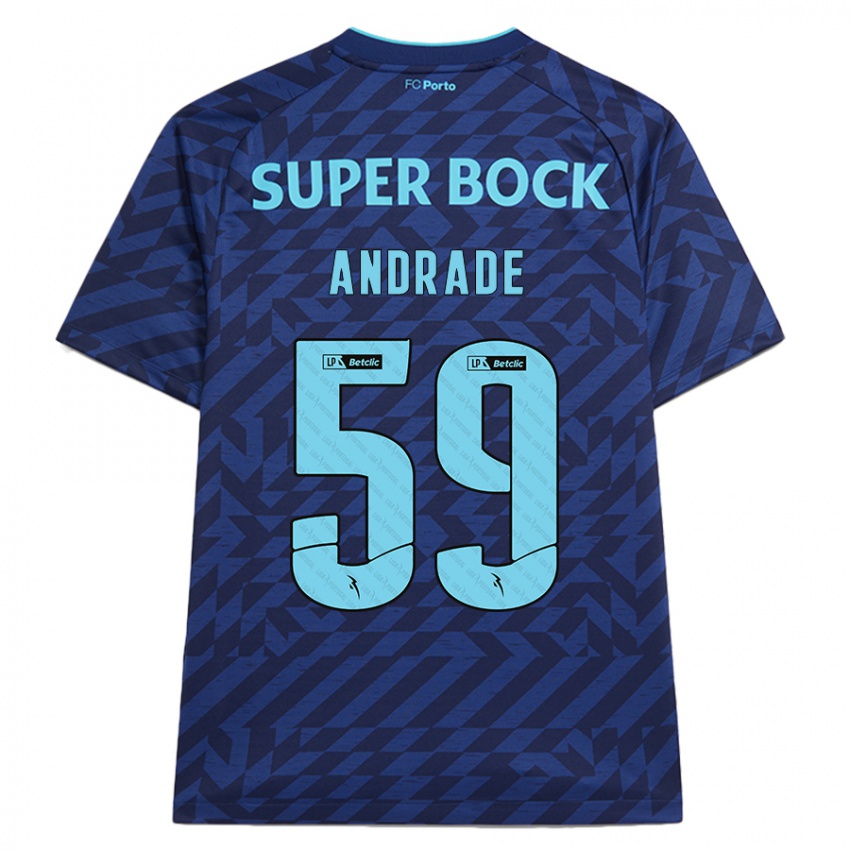 Kinderen Tiago Andrade #59 Marineblauw Thuisshirt Derde Tenue 2024/25 T-Shirt