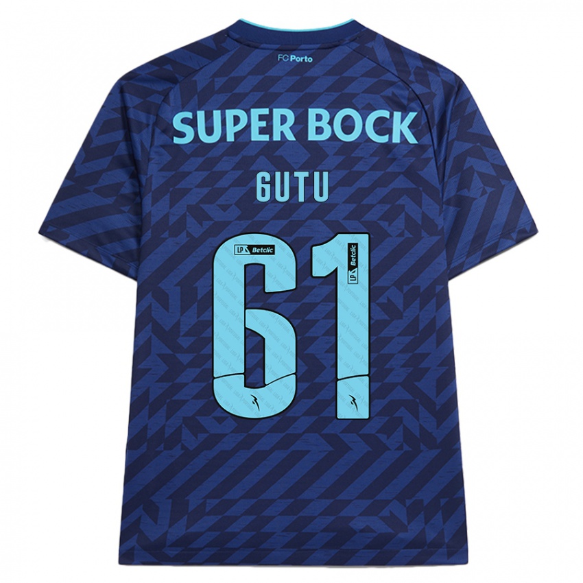 Kinderen Denis Gutu #61 Marineblauw Thuisshirt Derde Tenue 2024/25 T-Shirt