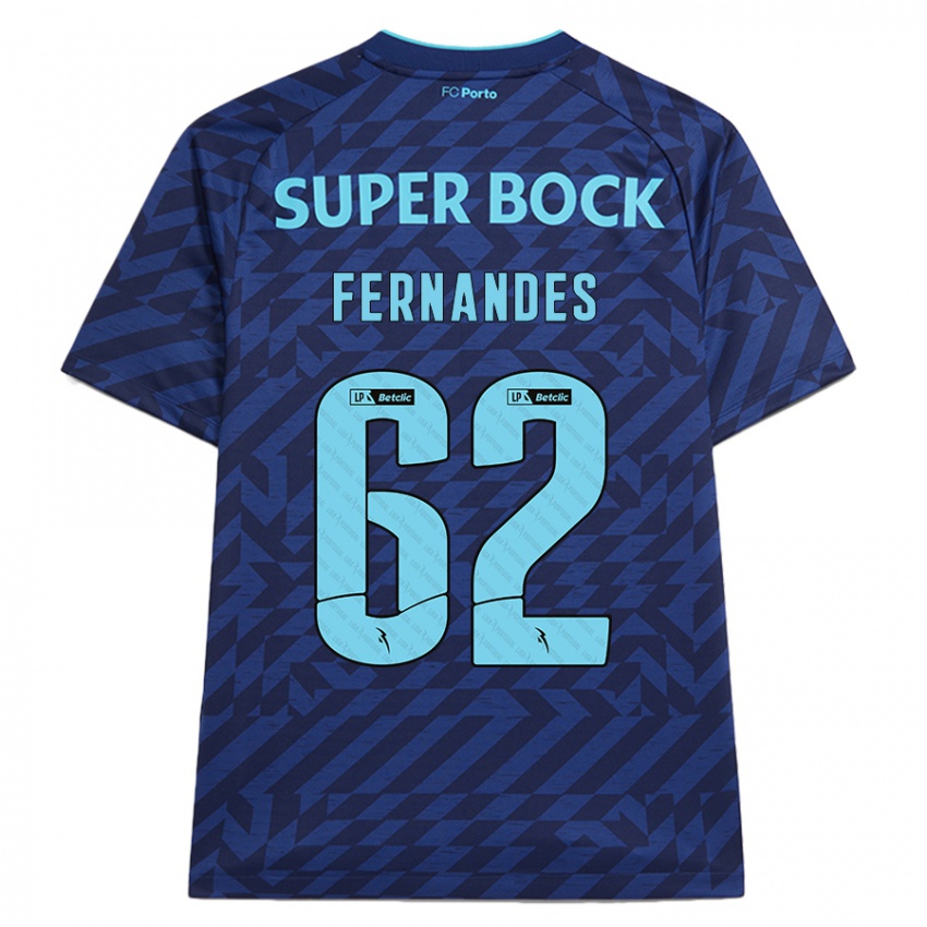 Kinderen Rodrigo Fernandes #62 Marineblauw Thuisshirt Derde Tenue 2024/25 T-Shirt