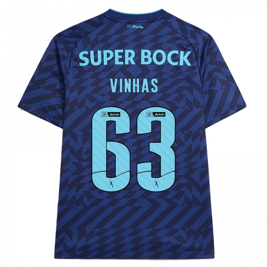 Kinderen David Vinhas #63 Marineblauw Thuisshirt Derde Tenue 2024/25 T-Shirt