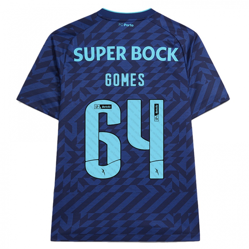 Kinderen Luís Gomes #64 Marineblauw Thuisshirt Derde Tenue 2024/25 T-Shirt