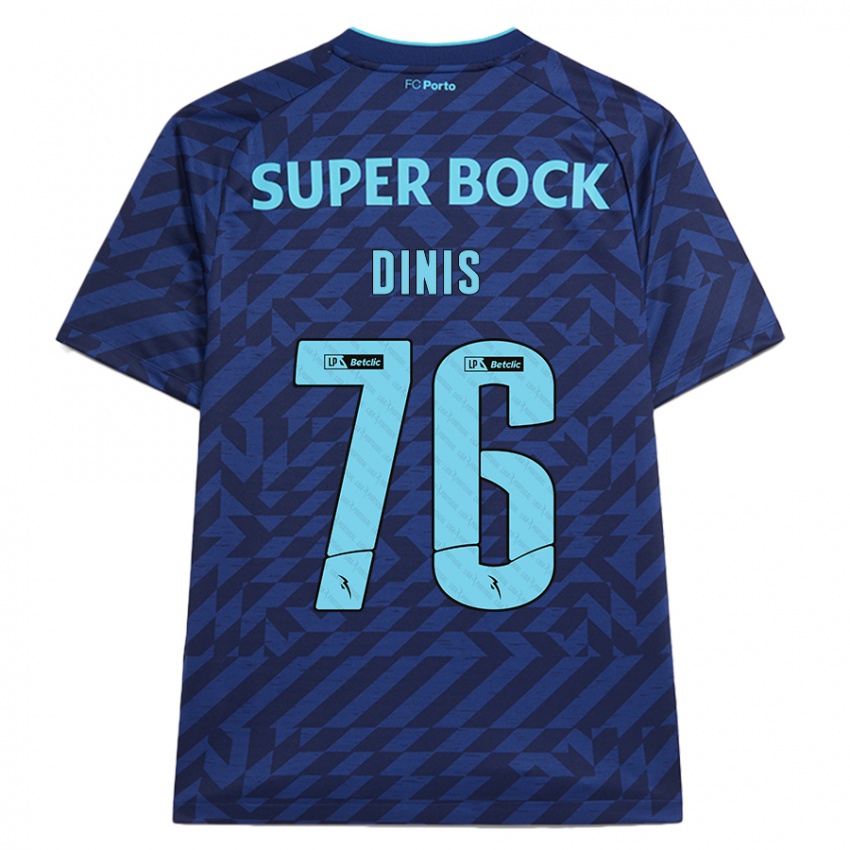 Kinderen Dinis #76 Marineblauw Thuisshirt Derde Tenue 2024/25 T-Shirt