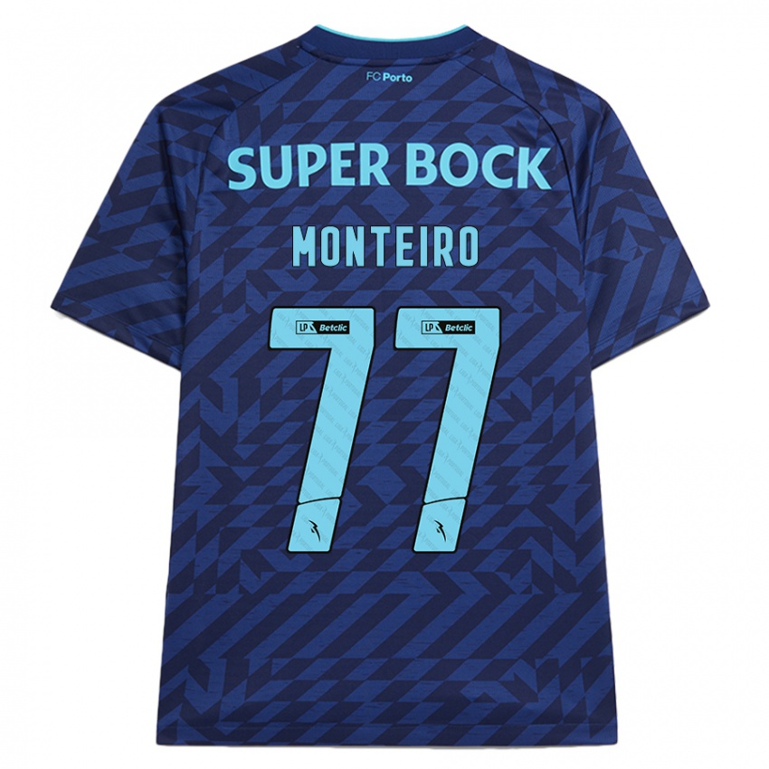 Kinderen Rui Monteiro #77 Marineblauw Thuisshirt Derde Tenue 2024/25 T-Shirt