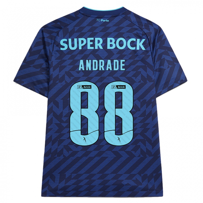 Kinderen Domingos Andrade #88 Marineblauw Thuisshirt Derde Tenue 2024/25 T-Shirt