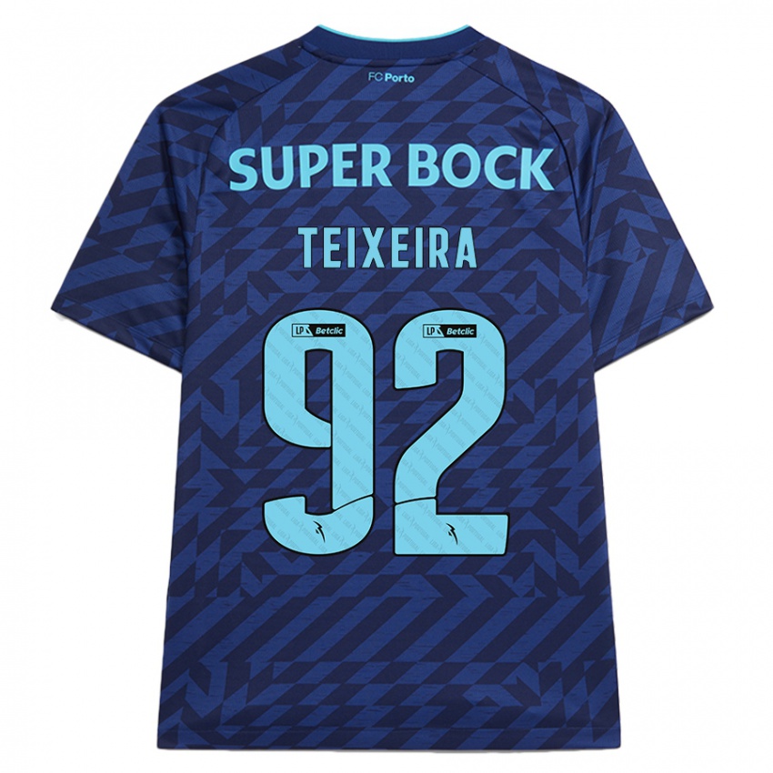 Kinderen João Teixeira #92 Marineblauw Thuisshirt Derde Tenue 2024/25 T-Shirt