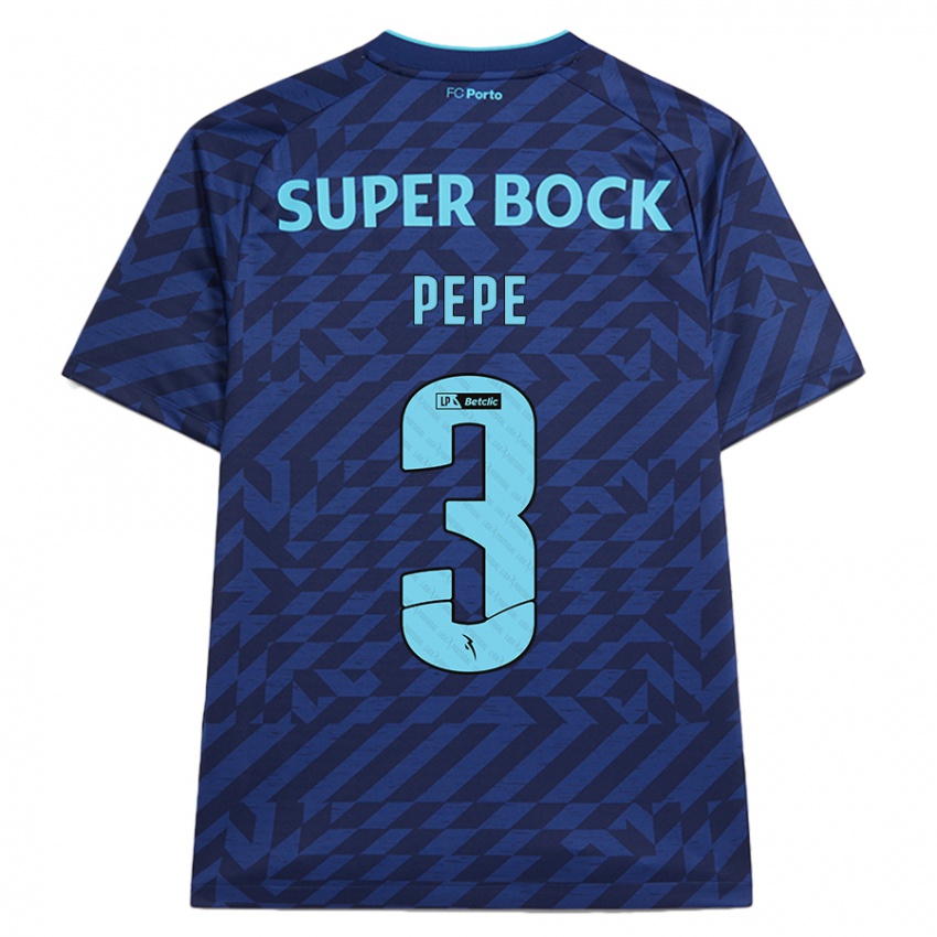 Kinderen Pepe #3 Marineblauw Thuisshirt Derde Tenue 2024/25 T-Shirt