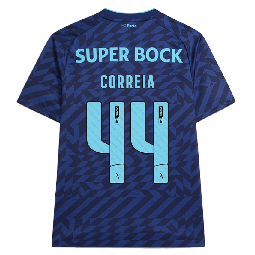 Kinderen Romain Correia #44 Marineblauw Thuisshirt Derde Tenue 2024/25 T-Shirt