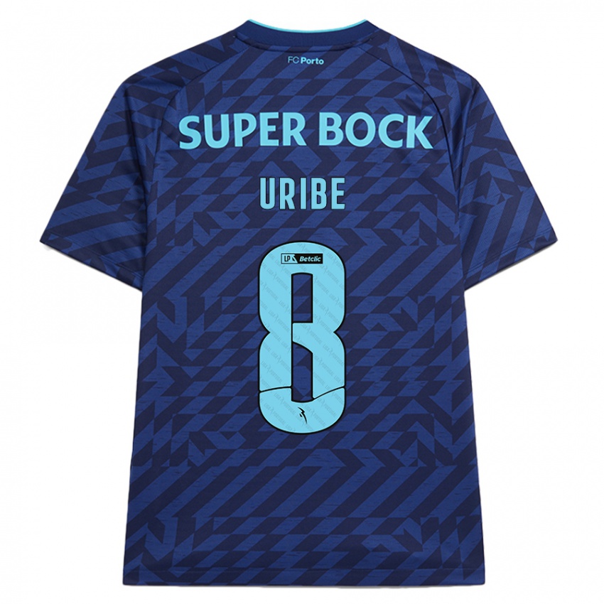 Kinderen Mateus Uribe #8 Marineblauw Thuisshirt Derde Tenue 2024/25 T-Shirt