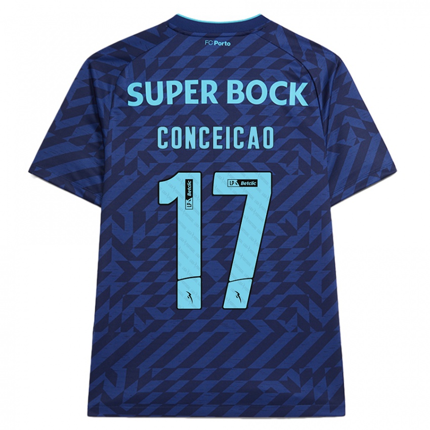 Kinderen Rodrigo Conceicao #17 Marineblauw Thuisshirt Derde Tenue 2024/25 T-Shirt