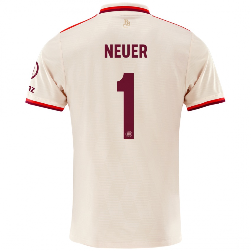 Kinderen Manuel Neuer #1 Linen Thuisshirt Derde Tenue 2024/25 T-Shirt