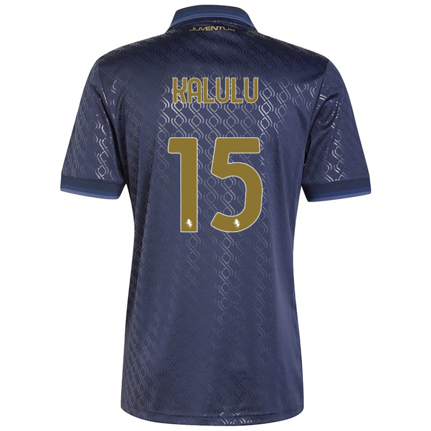 Kinderen Pierre Kalulu #15 Marineblauw Thuisshirt Derde Tenue 2024/25 T-Shirt