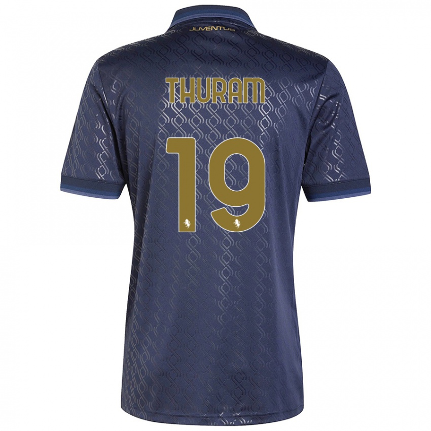 Kinderen Khéphren Thuram #19 Marineblauw Thuisshirt Derde Tenue 2024/25 T-Shirt